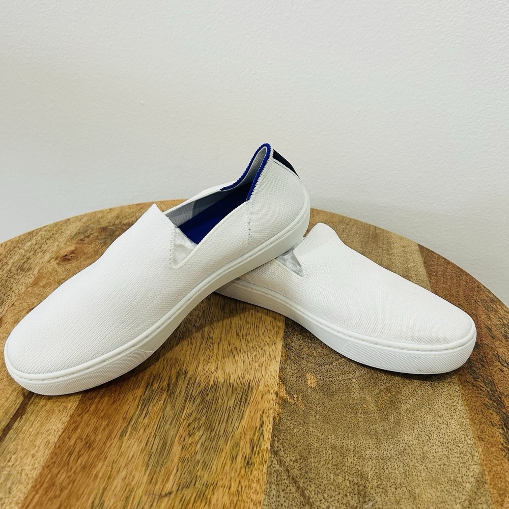 Rothy's The Sneaker Women's Knit Textile White Slip On Casual Shoes Flats Size 6